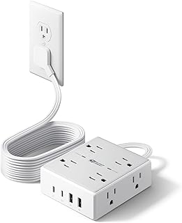 10Ft Extension Cord with Multiple Outlets and USB Ports