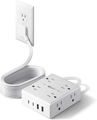 10Ft Extension Cord with Multiple Outlets and USB Ports
