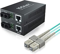 5-Meter OM3 SC to SC Fiber Optic Cable and 2 Media Converters