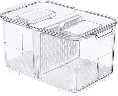 Stackable Refrigerator and Freezer Storage Bins, 5700ML