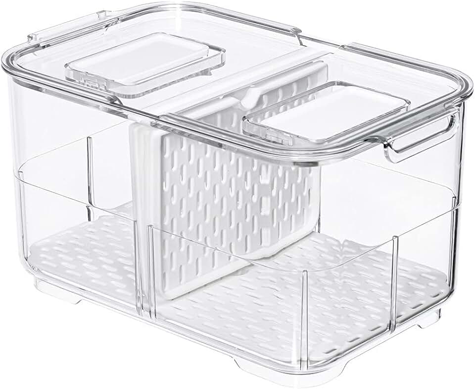 Stackable Refrigerator and Freezer Storage Bins, 5700ML
