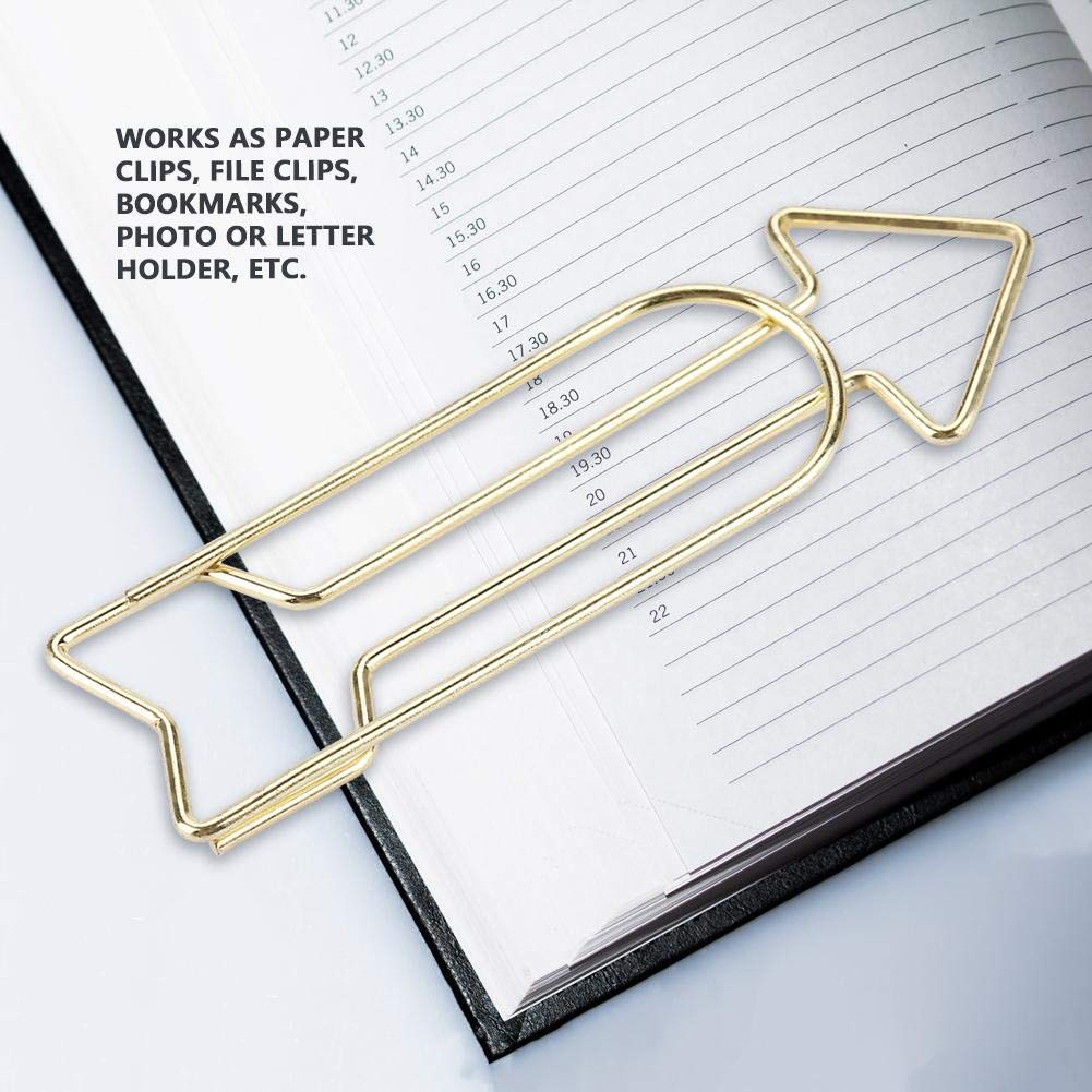 Gold Arrow-Shaped Paper Clips, 12 Pack