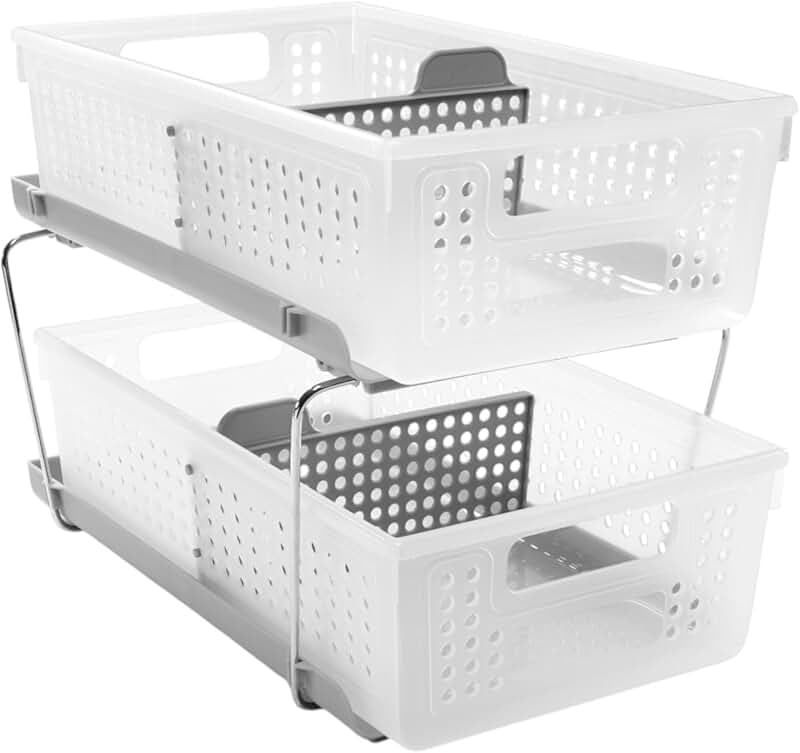 Two-Tier Large Metal Dish Drying Rack with Drainboard