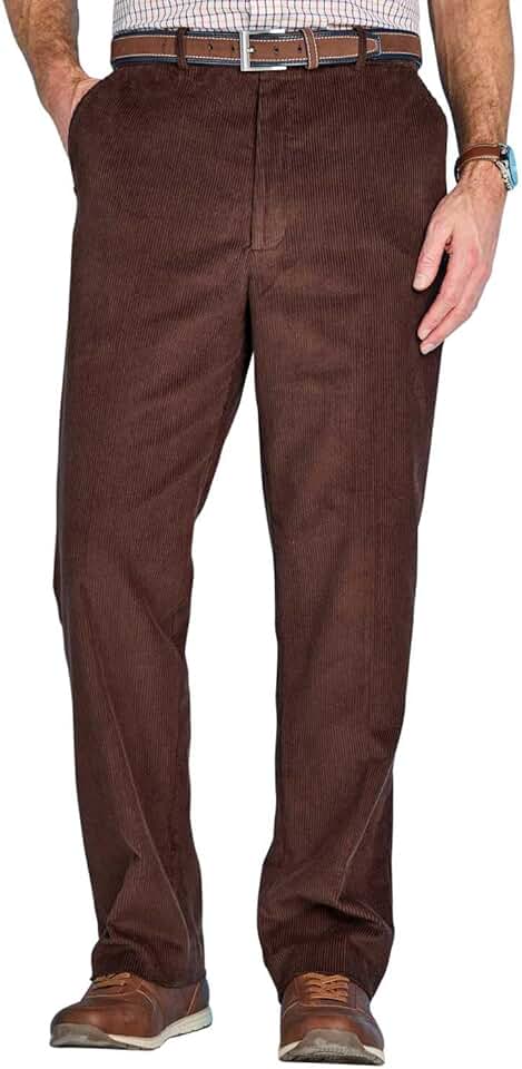 Men's Corduroy Pants with Hidden Stretch Waist