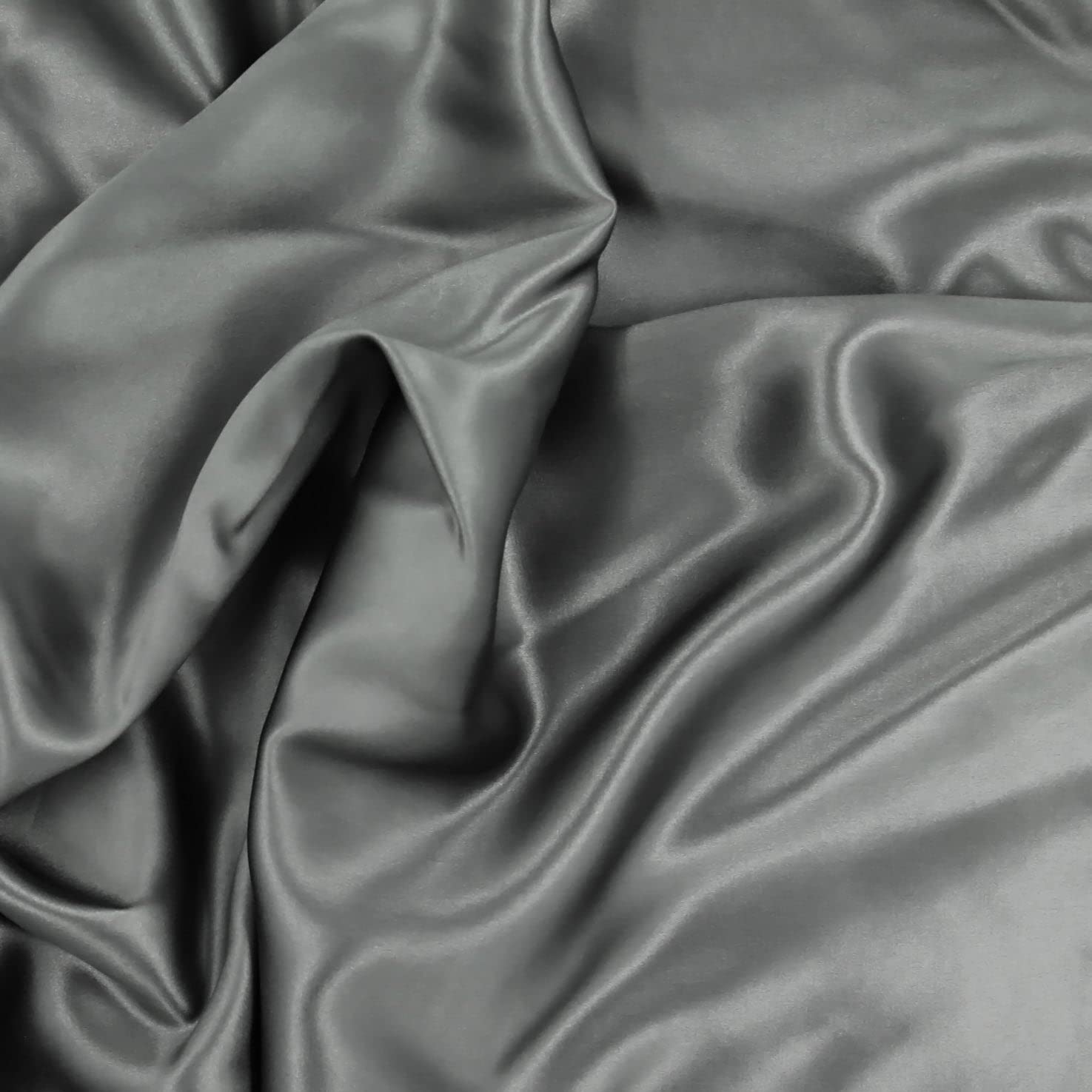 Mu erry 100% Pure King Silk Fitted Sheet 22 Momme 6A Mu erry Silk Bed Sheets with 16" Deep Pocket  Breathable, Ultra-Soft, Oeko-TEX  Seamless  Gunmetal
