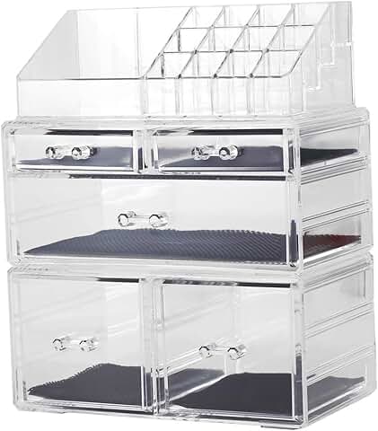 Acrylic Makeup and Jewelry Organizer with 5 Drawers