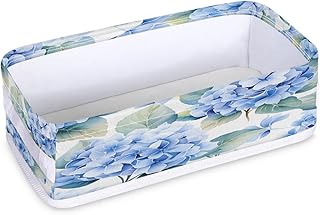 Blue Hydrangea Bathroom Storage Basket with Handles