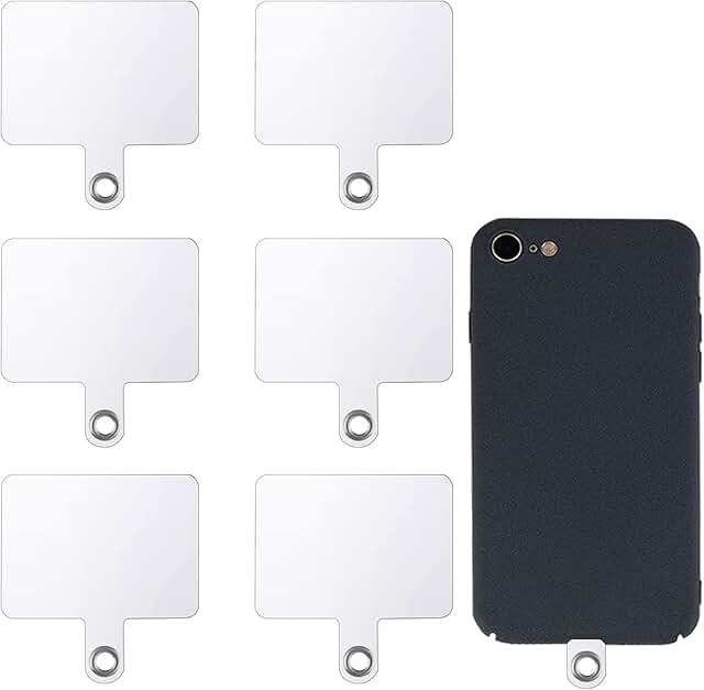 Six Transparent Cell Phone Tether Tabs for Smartphones