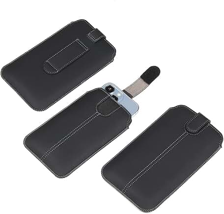 Slim Faux Leather Phone Sleeve with Belt Loop for iPhone and Samsung
