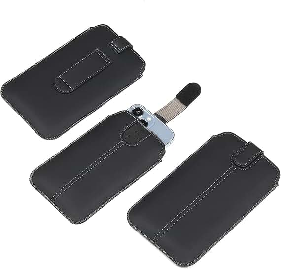 Slim Faux Leather Phone Sleeve with Belt Loop for iPhone and Samsung