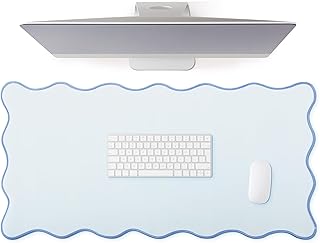 Large scalloped edge desk mat, waterproof and nonslip