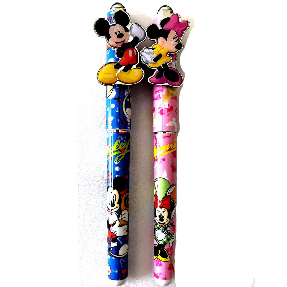 Pink and blue Mickey and Minnie pen set