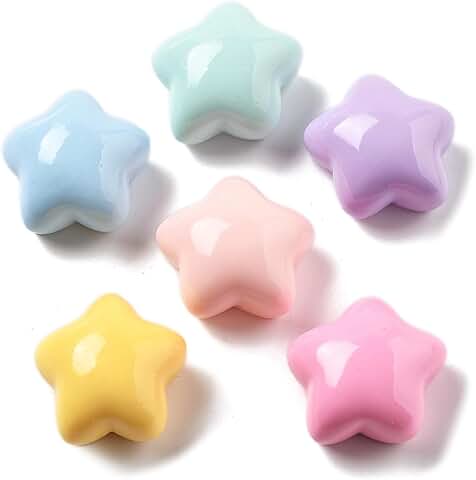 100 Mixed Color Star-Shaped Resin Cabochons for Crafts