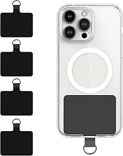 Set of 4 PVC Phone Tether Pads with D-Ring Lanyards