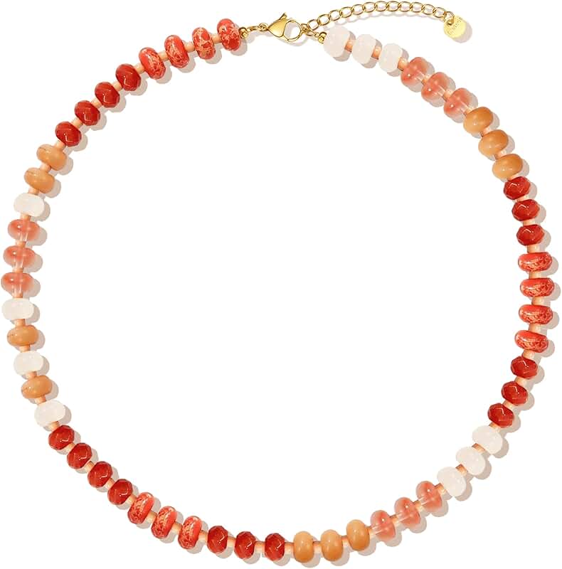 Colorful Beaded Gemstone Necklace for Women