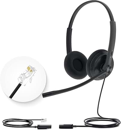 Office Phone Wired Headset with Microphone