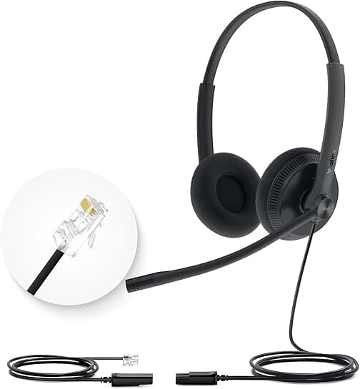 Office Phone Wired Headset with Microphone