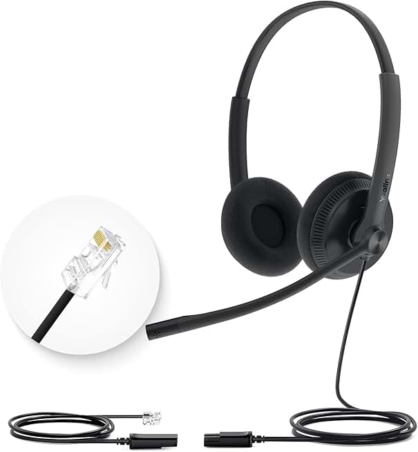 Office Phone Wired Headset with Microphone