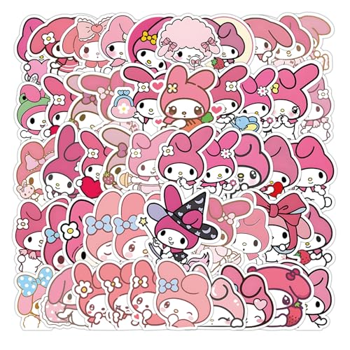 50 Cartoon Cute My Melody Transparent Sticker Pack