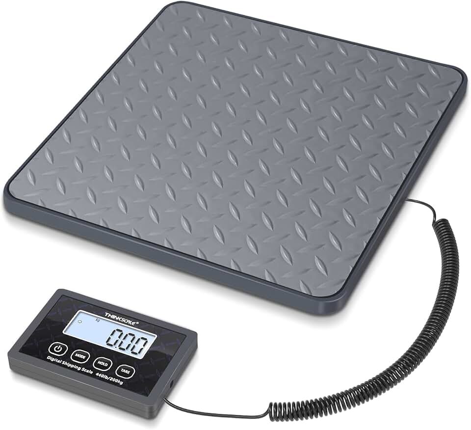 Digital Postal Scale, 440 lbs, LCD, Tare, Hold