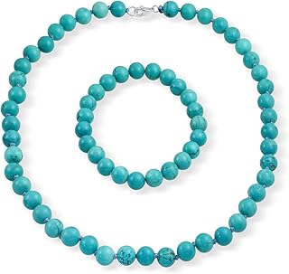 Elegant Blue Lapis Lazuli Bead Necklace with Silver Clasp