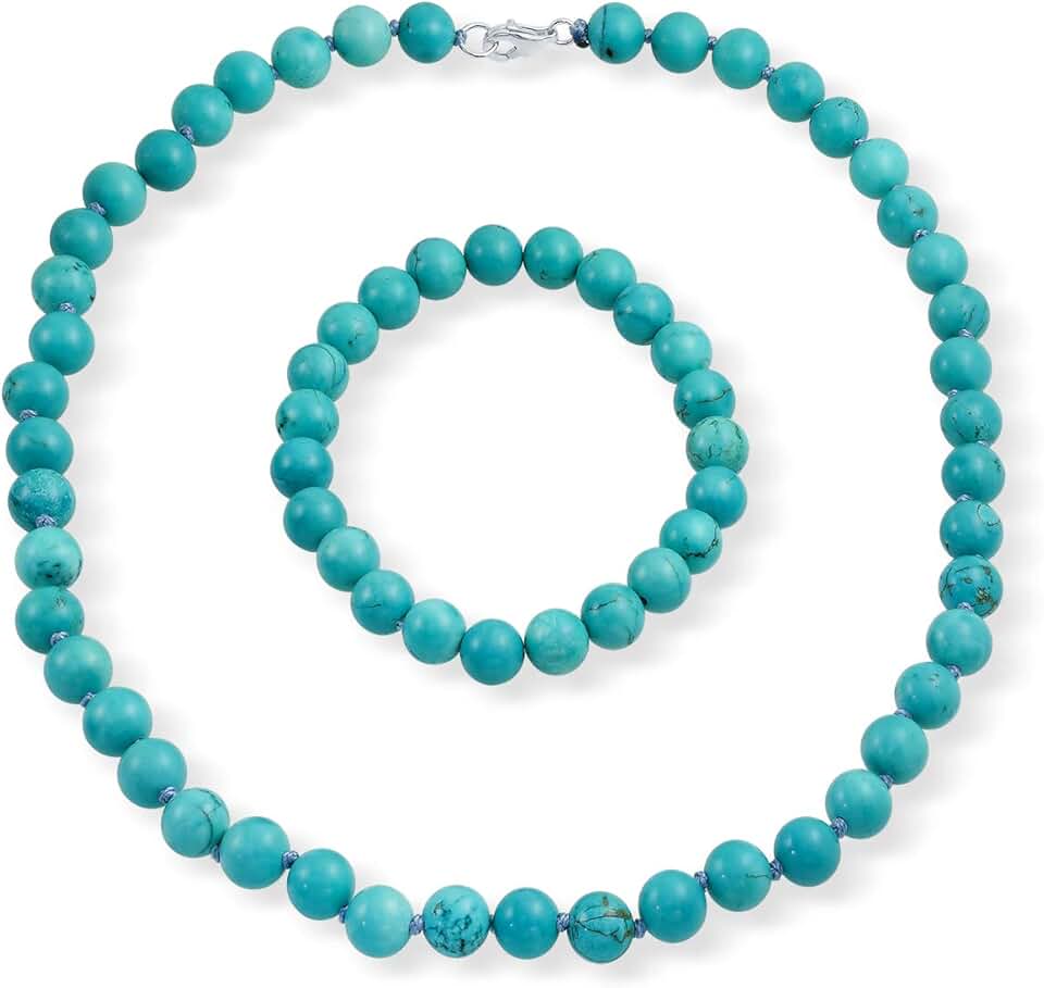 Elegant Blue Lapis Lazuli Bead Necklace with Silver Clasp