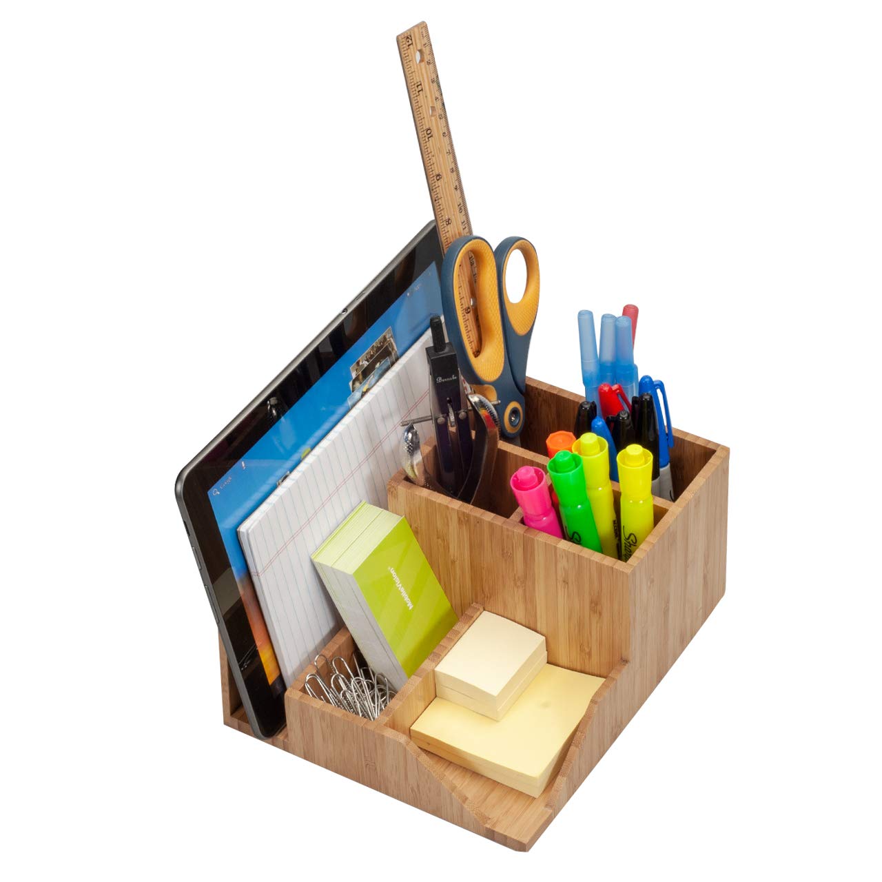 Bamboo Desktop Organizer for Stationery Items