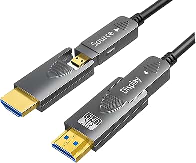 26ft 8K Fiber Optic HDMI Cable with Micro HDMI to HDMI 2.1