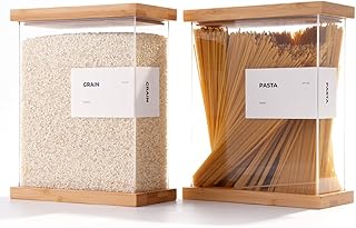Large bamboo food dispenser for pantry storage