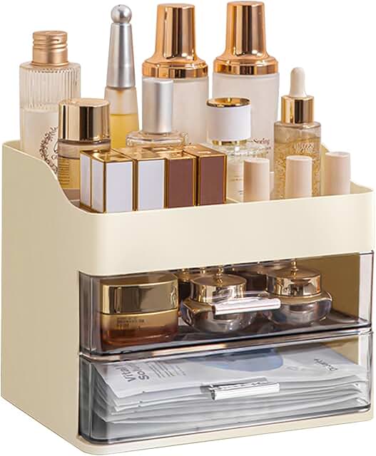 Large Capacity Makeup Organizer with 2 Drawers