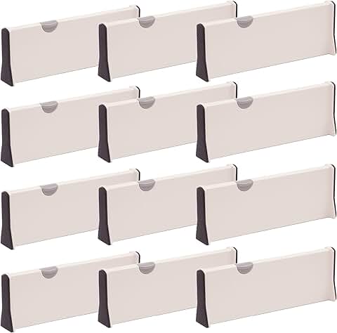 12 Pack Adjustable Plastic Drawer Dividers