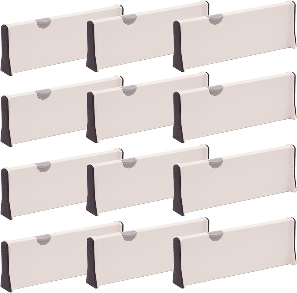 12 Pack Adjustable Plastic Drawer Dividers