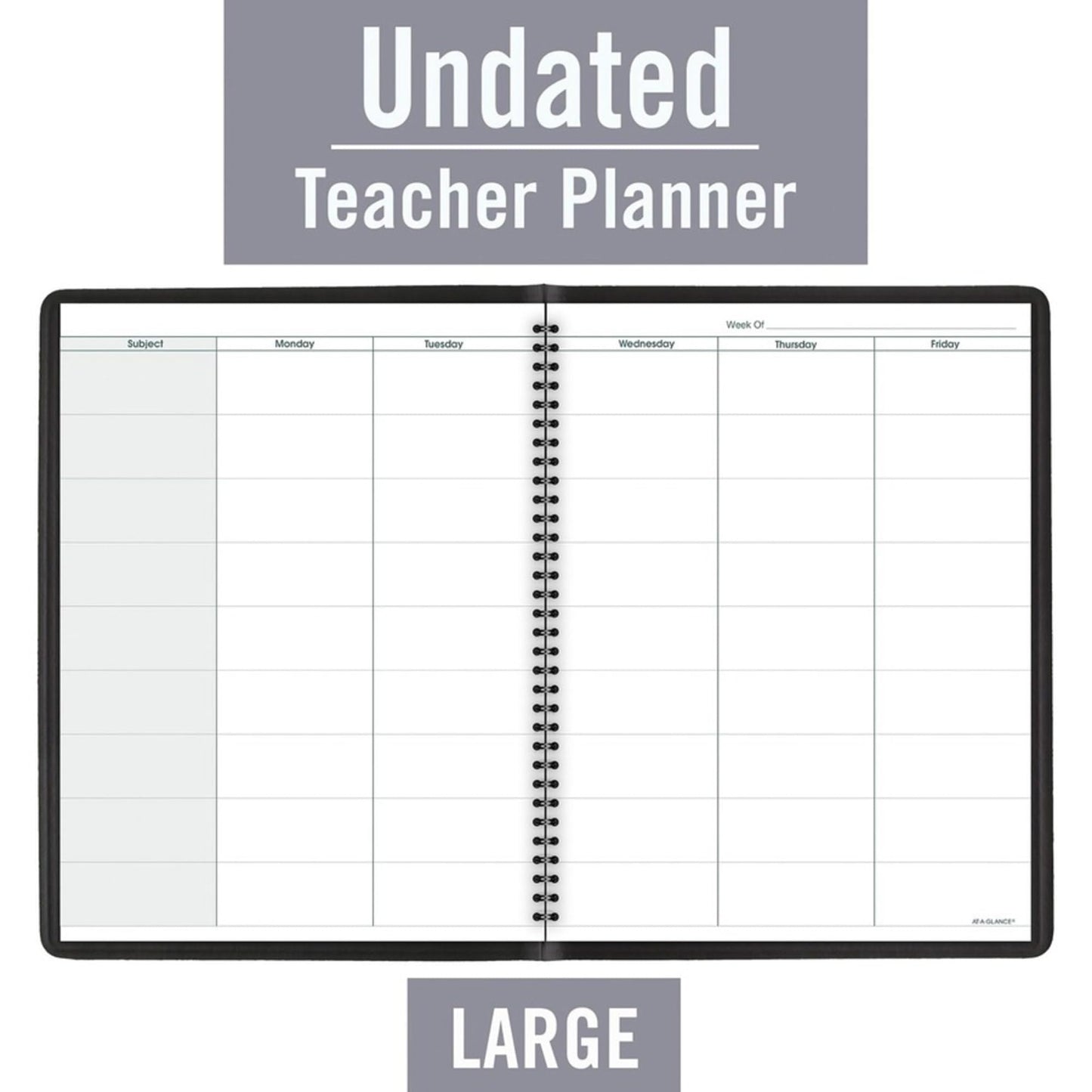 Undated Teacher Planner, 8.25" x 10.88" with Twin-Wire Binding