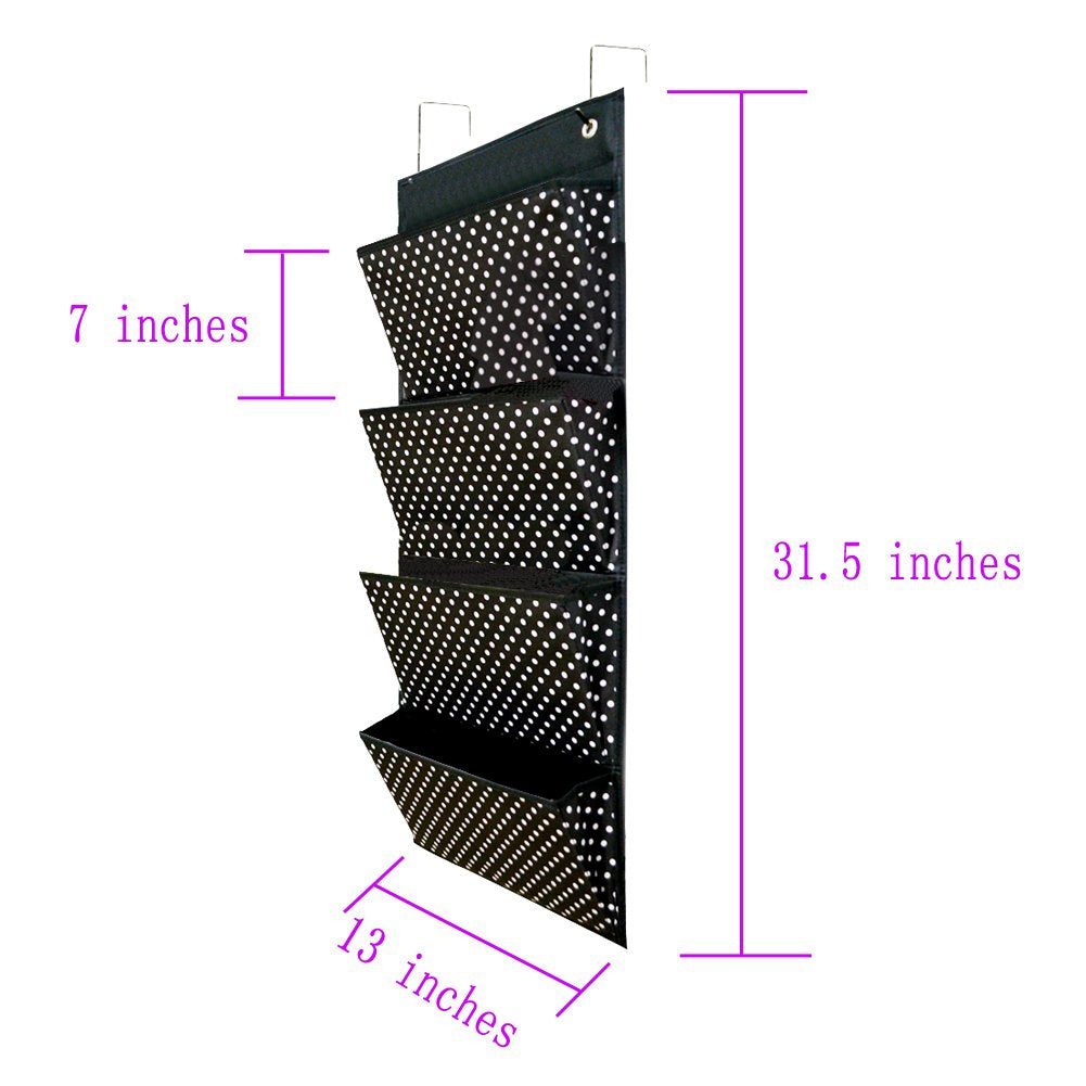 Over Door Fabric Document Organizer with 4 Pockets