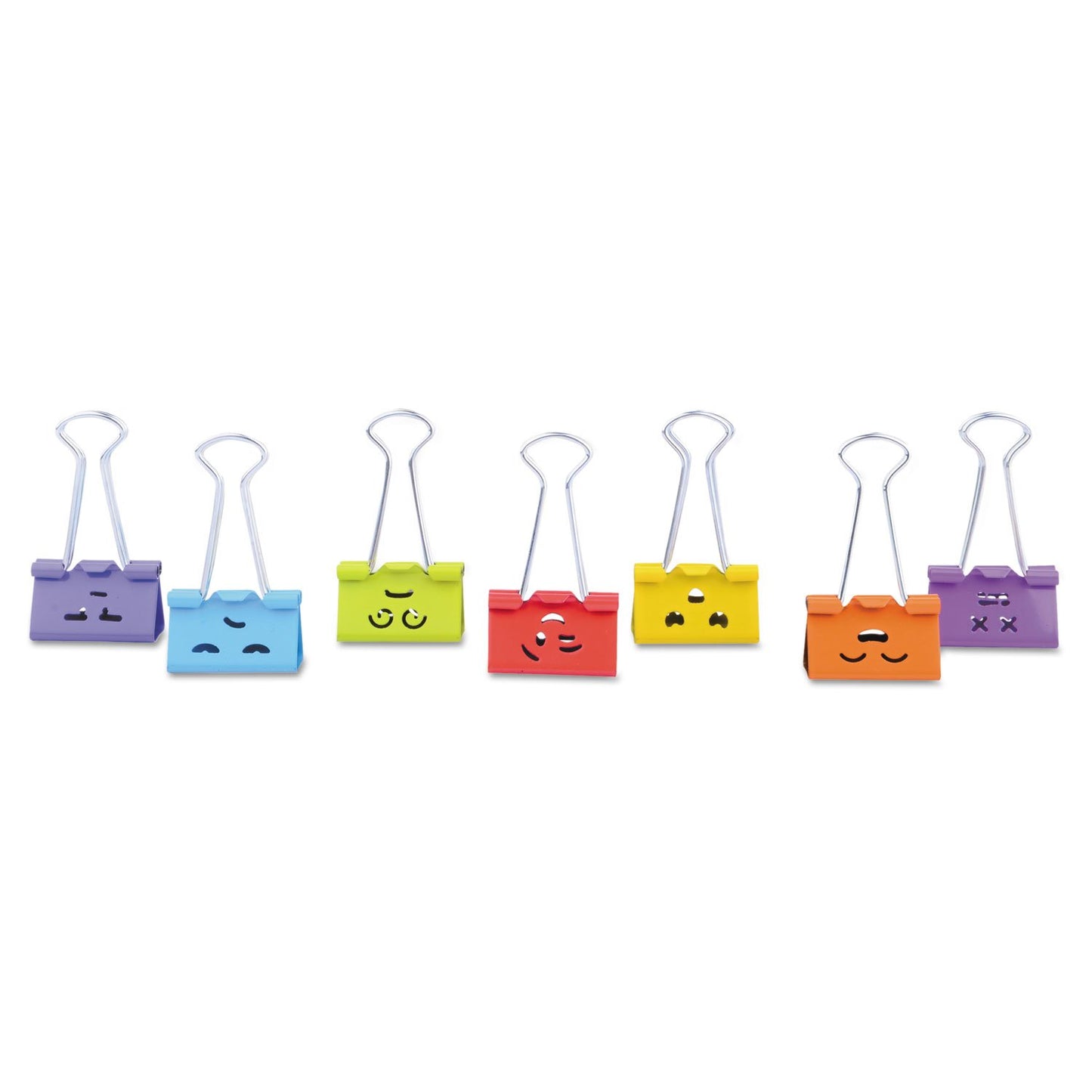 Medium Emoji-Themed Binder Clips with Storage Tub, 42 Pack