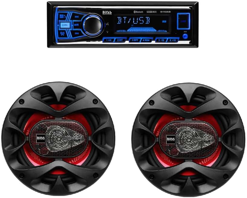 Car Stereo with Bluetooth and Two 6.5-Inch Speakers