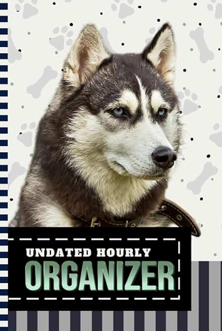 Hourly planner with dog art cover