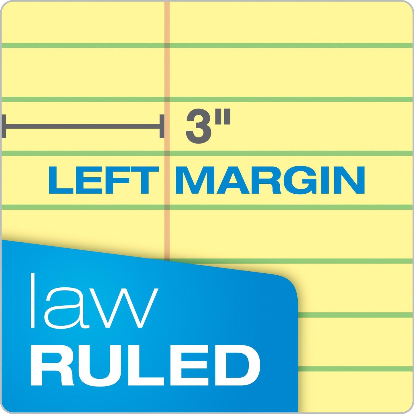 Double Sheets Legal Pad, Canary, 100 Sheets