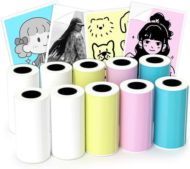 10 Rolls of 57x30mm Self-Adhesive Thermal Sticker Paper