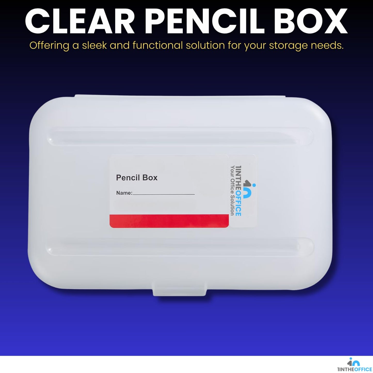 Set of four large translucent plastic pencil boxes