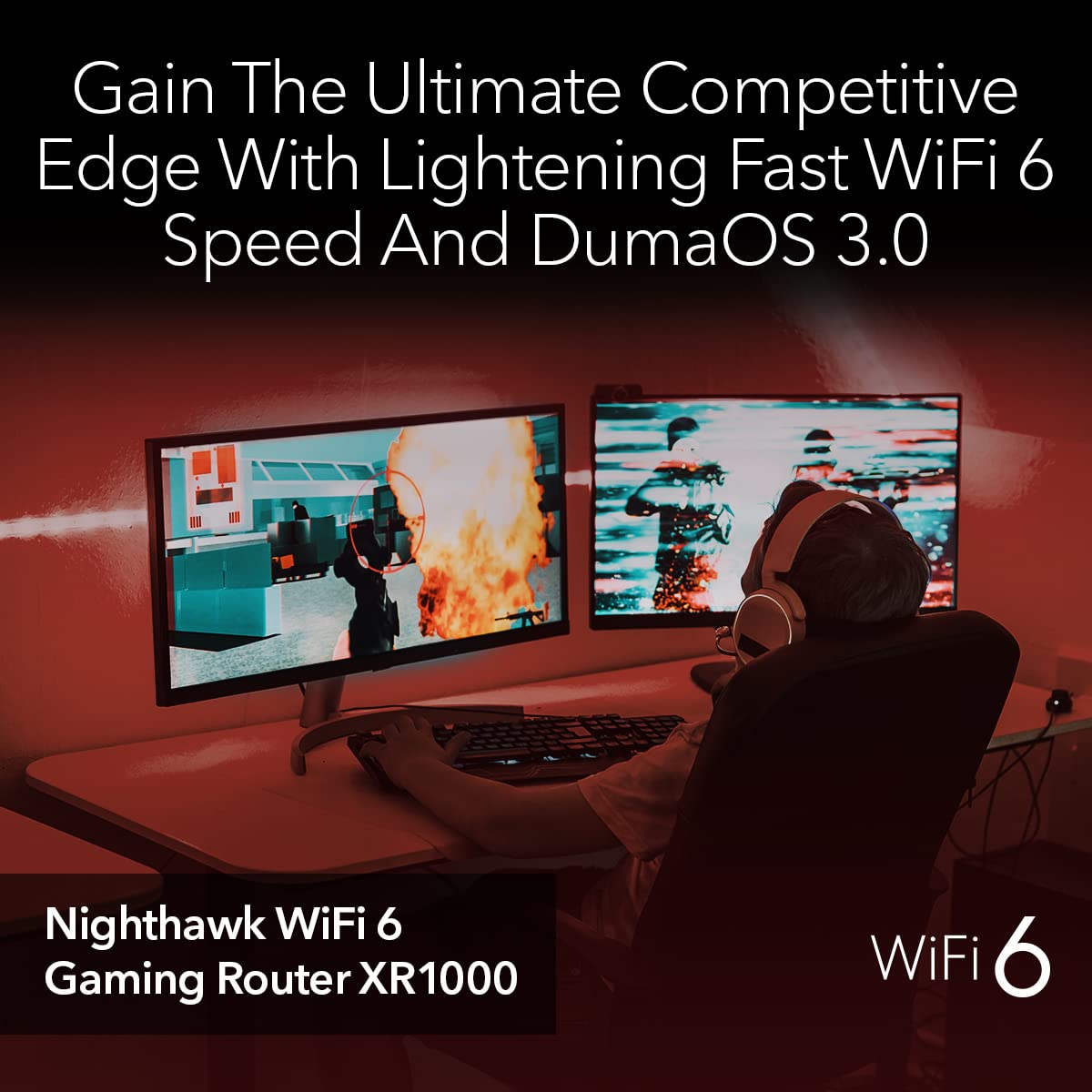 Nighthawk Pro Gaming WiFi 6 Router (XR1000) 6-Stream AX5400 Wireless Speed (up to 5.4Gbps) | DumaOS 3.0 Optimizes Lag-Free Server Connections | 4 x 1G Ethernet and 1 x 3.0 USB Ports