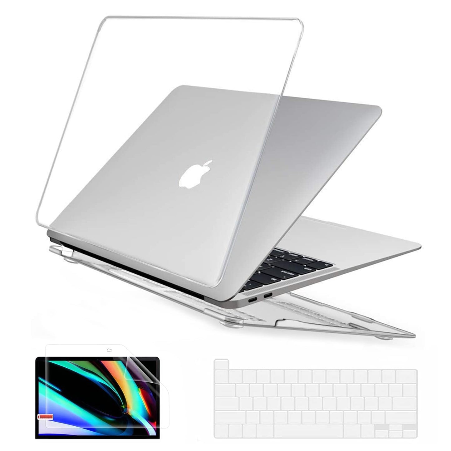 Compatible with 2022 M2 MacBook Pro 13 inch Case 2021 2020 Release M1 A2338 A2289 A2251 A2159 A1989 A1706 A1708 Protective Hard Case with Keyboard Cover, Screen Protector - Crystal Clear