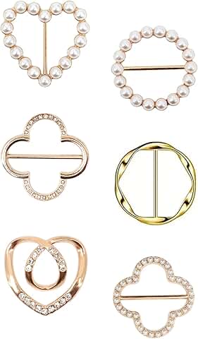 Six scarf ring clips for women
