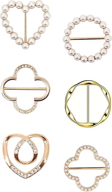 Six scarf ring clips for women