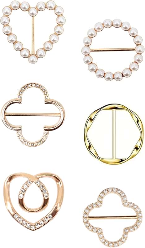 Six scarf ring clips for women