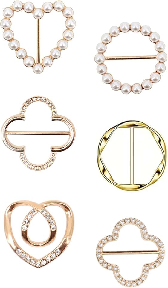 Six scarf ring clips for women
