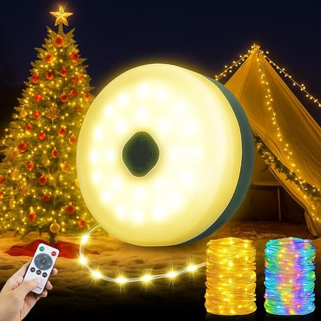33ft 100LED Rechargeable Outdoor String Lights with Remote