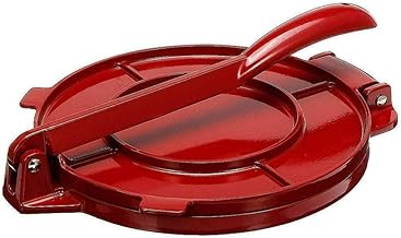 Red aluminium tortilla and pie press for cooking