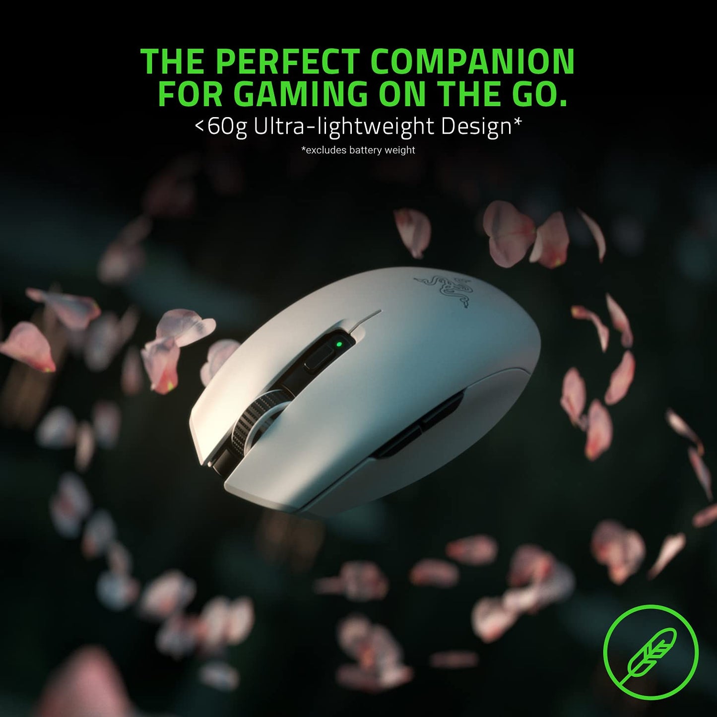 Orochi V2 Mobile Wireless Gaming Mouse: Ultra Lightweight - 2 Wireless Modes - Up to 950hrs Battery Life - Mechanical Mouse Switches - 5G Advanced 18K DPI Optical Sensor - White