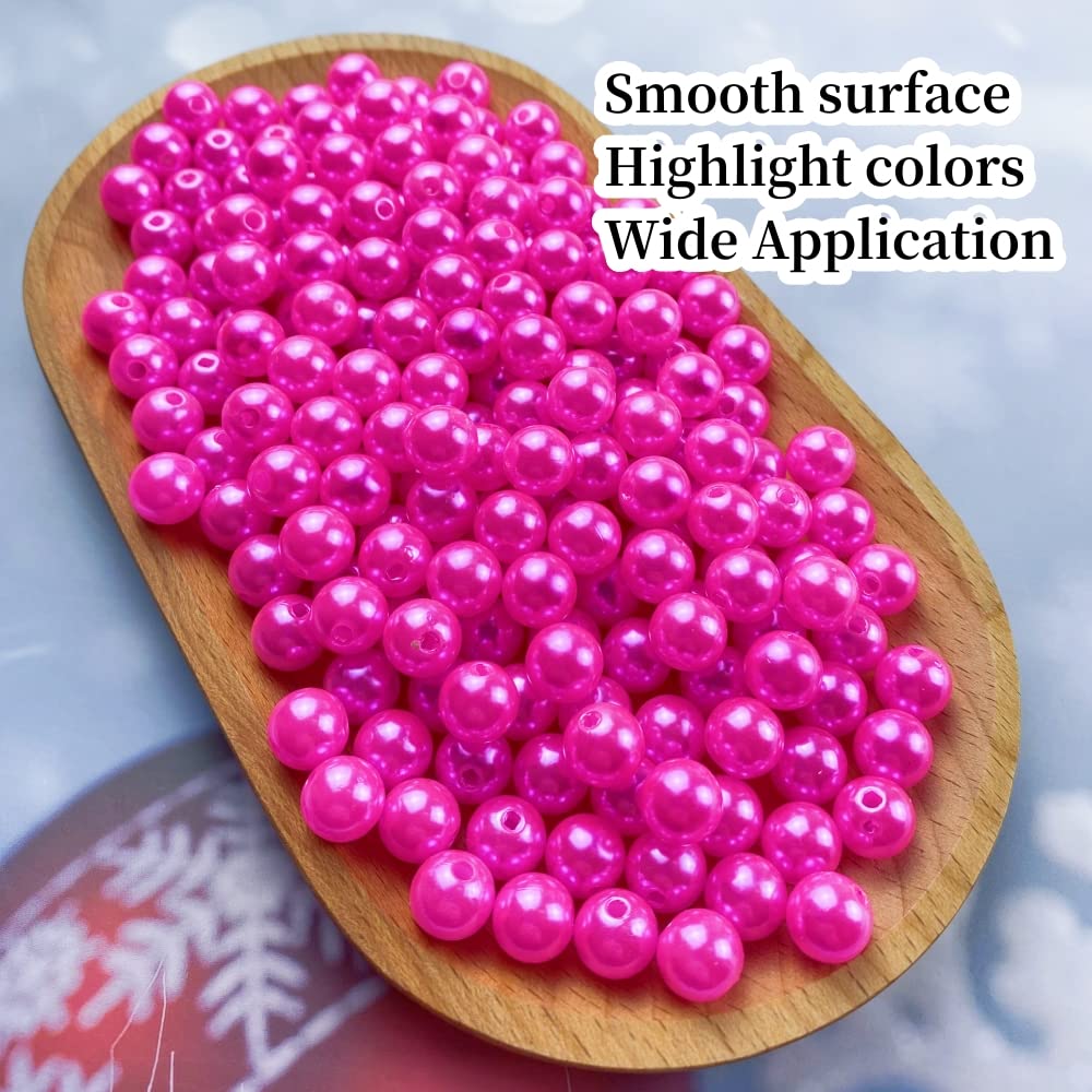 200pcs 10mm Smooth Round Pearl Beads for Jewelry Making